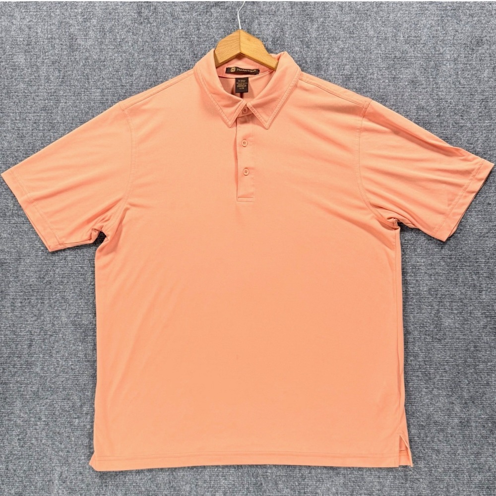Harriton Performance Polo‎ Men's Large Nectarine Orange Golf Lightweight Shirt